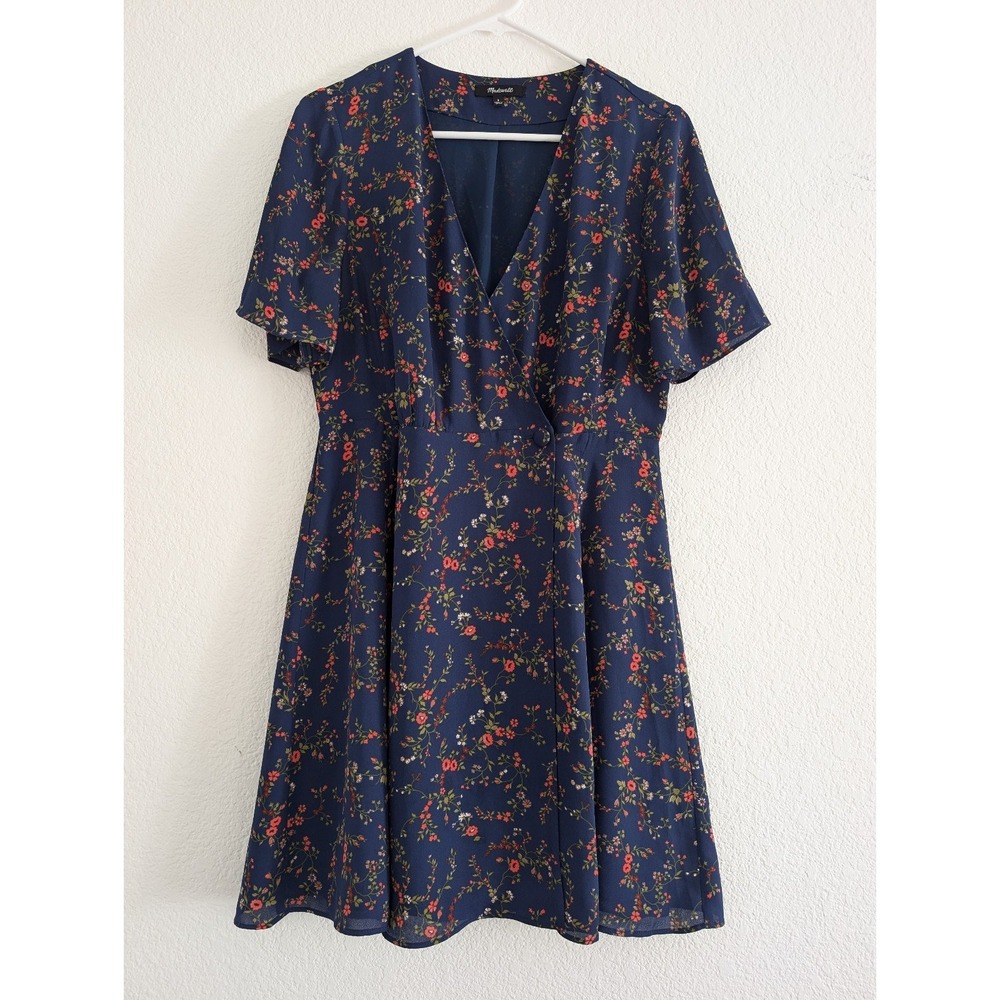 Madewell Amaranth Wrap Dress in Moonless Floral